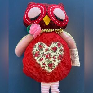 Valentine Heart Red Owl Plush 20”